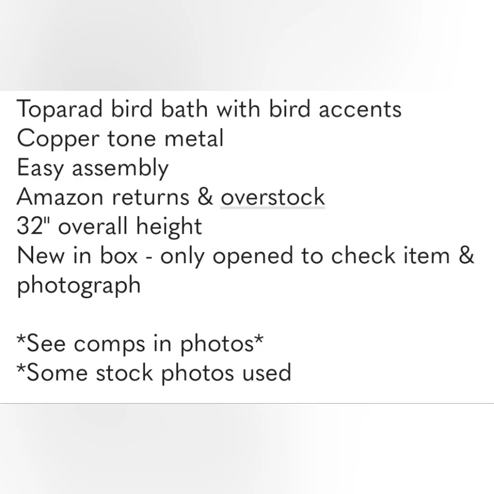 Toparad Bird Bath with Bird Accents 32